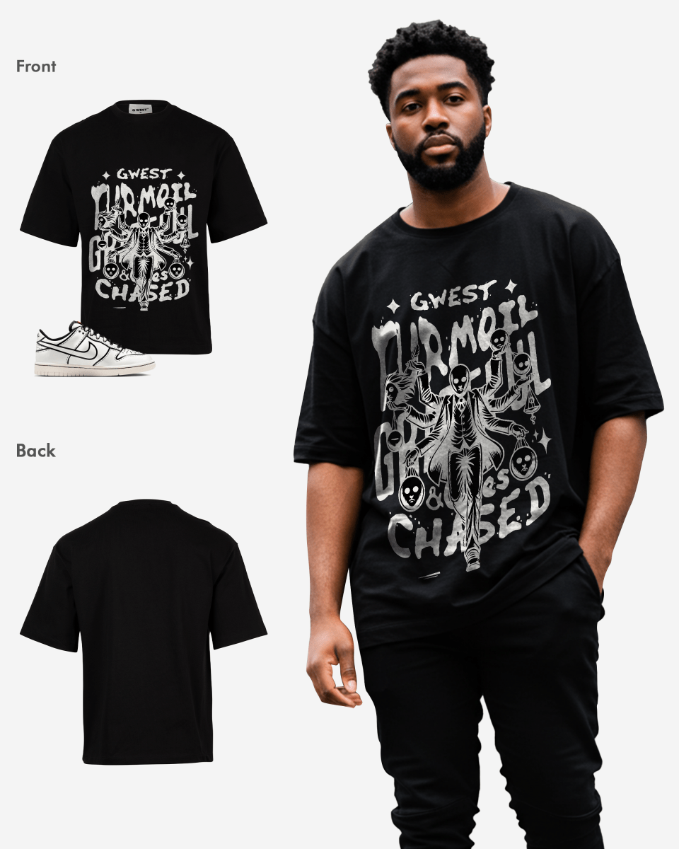 G West Grateful & Clues Chased Oversized T-Shirt Mens