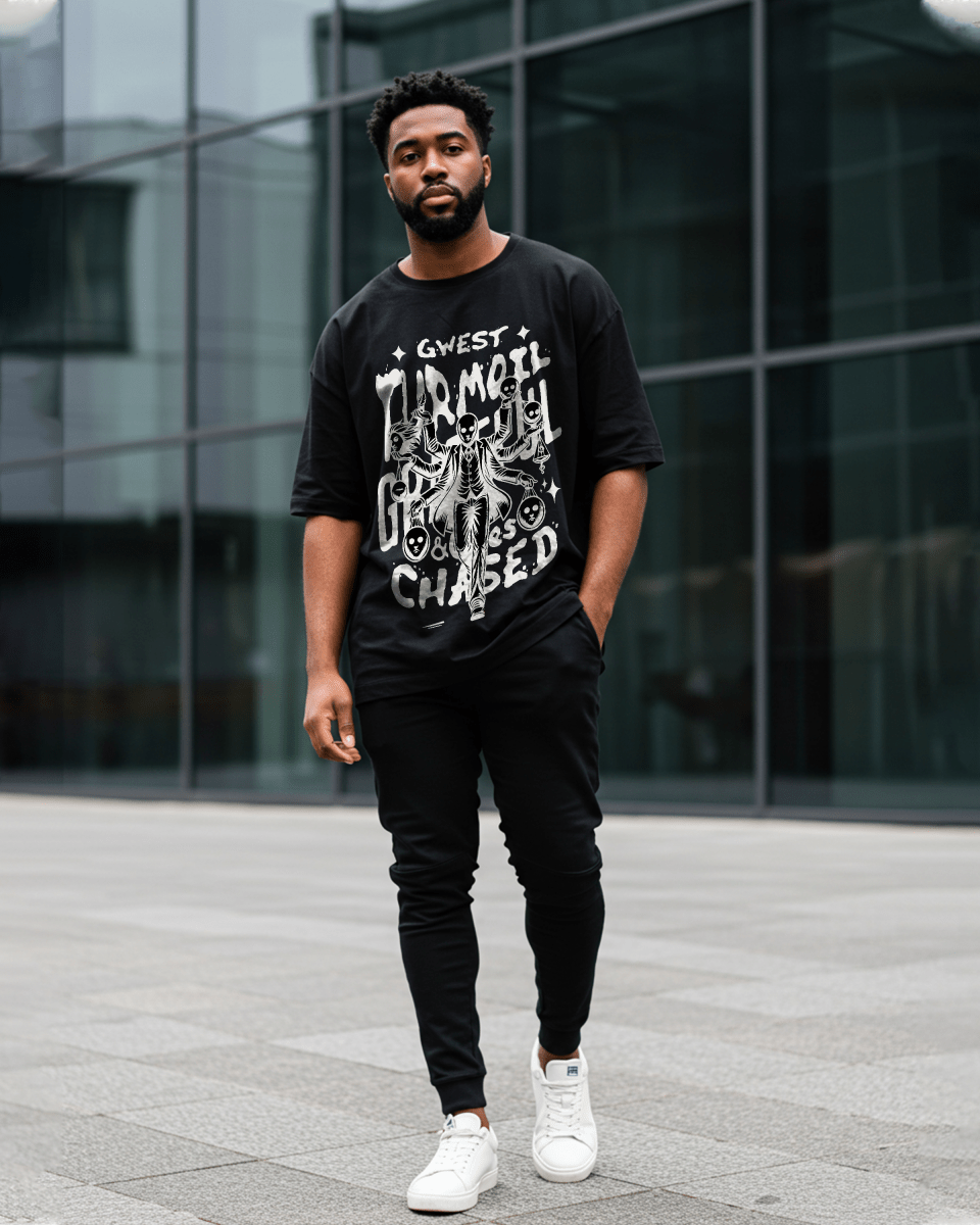 G West Grateful & Clues Chased Oversized T-Shirt Mens
