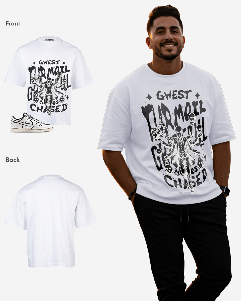 G West Grateful & Clues Chased Oversized T-Shirt Mens