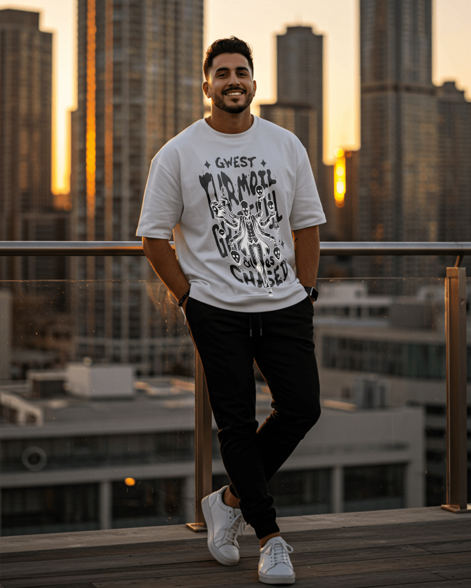 G West Grateful & Clues Chased Oversized T-Shirt Mens